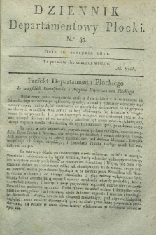 Dziennik Departamentowy Płocki. 1811, No. 45 (10 sierpnia) + dod.