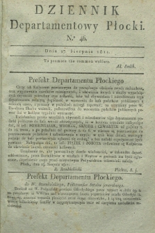 Dziennik Departamentowy Płocki. 1811, No. 46 (17 sierpnia)