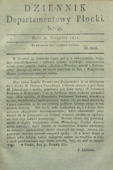 Dziennik Departamentowy Płocki. 1811, No. 48 (31 sierpnia)