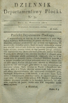 Dziennik Departamentowy Płocki. 1811, No. 51 (21 września)