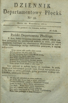 Dziennik Departamentowy Płocki. 1811, No. 52 (28 września) + dod.
