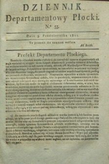 Dziennik Departamentowy Płocki. 1811, No. 53 (5 października) + dod.