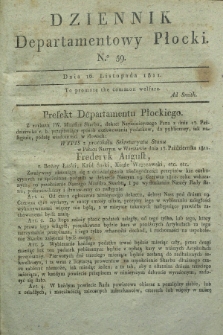 Dziennik Departamentowy Płocki. 1811, No. 59 (16 listopada) + dod.