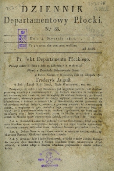 Dziennik Departamentowy Płocki. 1812, No. 66 (4 stycznia)