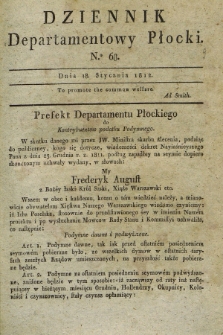 Dziennik Departamentowy Płocki. 1812, No. 68 (18 stycznia)