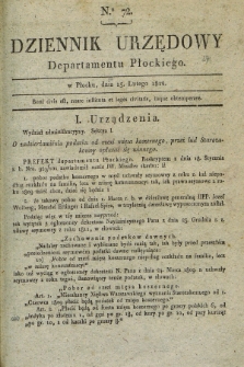 Dziennik Urzędowy Departamentu Płockiego. 1812, No. 72 (15 lutego) + dod.