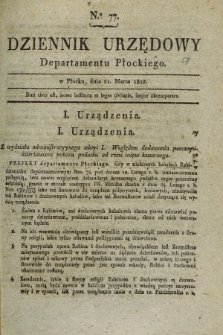 Dziennik Urzędowy Departamentu Płockiego. 1812, No. 77 (21 marca)