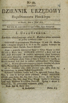 Dziennik Urzędowy Departamentu Płockiego. 1812, No. 83 (2 maja)