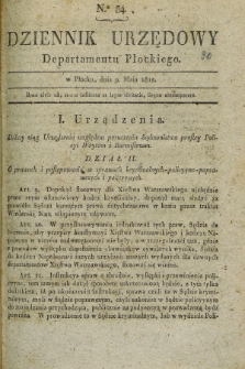 Dziennik Urzędowy Departamentu Płockiego. 1812, No. 84 (9 maja) + dod.