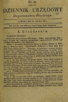 Dziennik Urzędowy Departamentu Płockiego. 1812, No. 91 (27 czerwca)