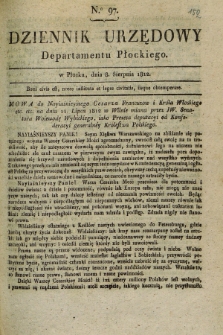 Dziennik Urzędowy Departamentu Płockiego. 1812, No. 97 (8 sierpnia)