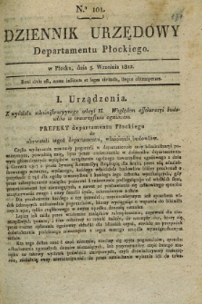 Dziennik Urzędowy Departamentu Płockiego. 1812, No. 101 (5 września) + dod.