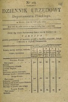 Dziennik Urzędowy Departamentu Płockiego. 1812, No. 113 (28 listopada) + dod.