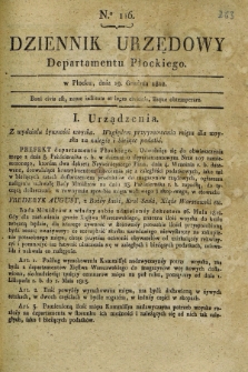Dziennik Urzędowy Departamentu Płockiego. 1812, No. 116 (19 grudnia)