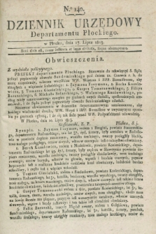 Dziennik Urzędowy Departamentu Płockiego. 1813, No. 140 (17 lipca)