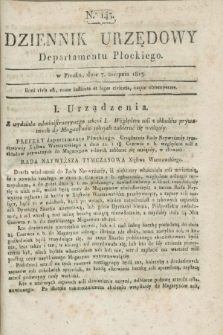 Dziennik Urzędowy Departamentu Płockiego. 1813, No. 143 (7 sierpnia)