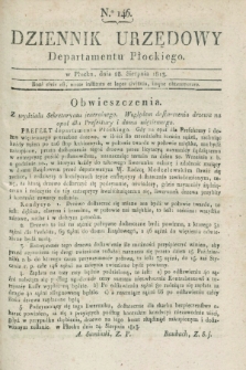 Dziennik Urzędowy Departamentu Płockiego. 1813, No. 146 (28 sierpnia)