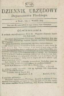 Dziennik Urzędowy Departamentu Płockiego. 1813, No. 148 (11 września)