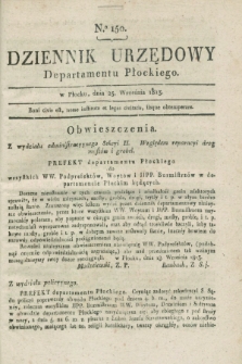 Dziennik Urzędowy Departamentu Płockiego. 1813, No. 150 (25 września)