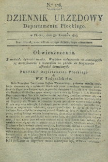 Dziennik Urzędowy Departamentu Płockiego. 1814, No. 176 (30 kwietnia) + dod.