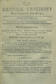Dziennik Urzędowy Departamentu Płockiego. 1814, No. 177 (7 maja) + dod.