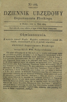 Dziennik Urzędowy Departamentu Płockiego. 1814, No. 178 (14 maja) + dod.