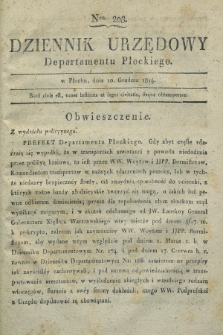 Dziennik Urzędowy Departamentu Płockiego. 1814, No. 208 (10 grudnia)