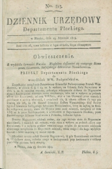 Dziennik Urzędowy Departamentu Płockiego. 1815, Nro 213 (14 stycznia)