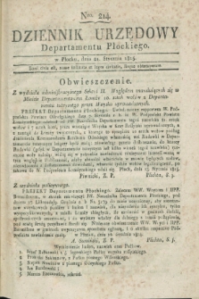 Dziennik Urzędowy Departamentu Płockiego. 1815, Nro 214 (21 stycznia)