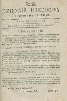 Dziennik Urzędowy Departamentu Płockiego. 1815, Nro 228 (29 kwietnia)