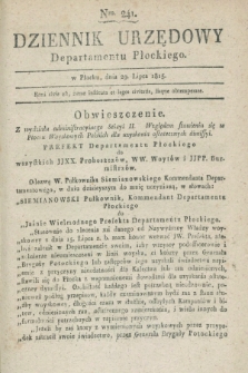 Dziennik Urzędowy Departamentu Płockiego. 1815, Nro 241 (29 lipca)