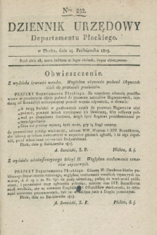 Dziennik Urzędowy Departamentu Płockiego. 1815, Nro 252 (14 października)