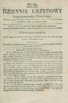 Dziennik Urzędowy Departamentu Płockiego. 1816, Nro. 287 (15 czerwca) + dod.