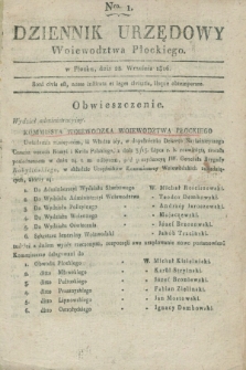 Dziennik Urzędowy Województwa Płockiego. 1816, Nro. 1 (28 września)