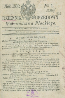 Dziennik Urzędowy Woiewództwa Płockiego. 1832, Ner. 1 (7 stycznia)