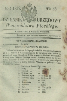 Dziennik Urzędowy Woiewództwa Płockiego. 1832, Ner. 36 (8 września) + dod.