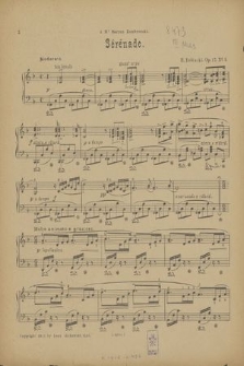 Sérénade : pour piano : op. 17 no 1