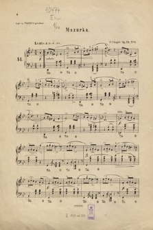 Mazurka : Op. 24 No. 1