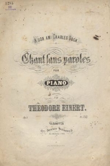 Chant sans paroles : pour piano : op. 3