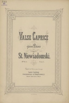 Valse caprice : pour piano, Op. 16. No 2
