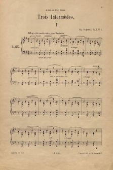 Trois intermèdes : pour piano : op. 4. No. 1, en Sol (g-dur)