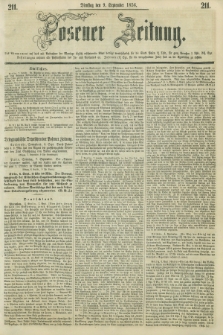 Posener Zeitung. 1856, [№] 211 (9 September) + dod.