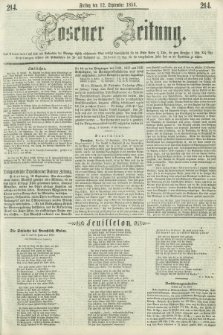 Posener Zeitung. 1856, [№] 214 (12 September) + dod.