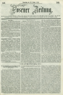 Posener Zeitung. 1856, [№] 243 (16 Oktober) + dod.