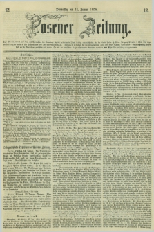 Posener Zeitung. 1858, [№] 12 (14 Januar) + dod.