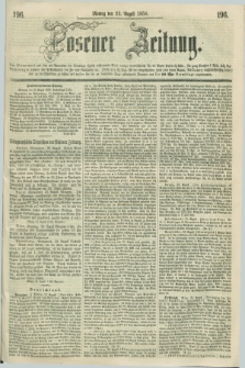 Posener Zeitung. 1858, [№] 196 (23 August) + dod.