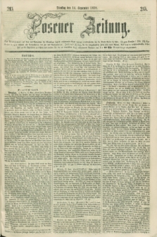 Posener Zeitung. 1858, [№] 215 (14 September) + dod.