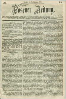 Posener Zeitung. 1858, [№] 219 (18 September) + dod.