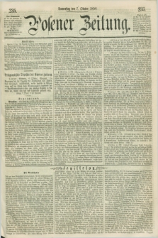 Posener Zeitung. 1858, [№] 235 (7 Oktober) + dod.