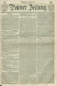 Posener Zeitung. 1858, [№] 238 (11 Oktober) + dod.